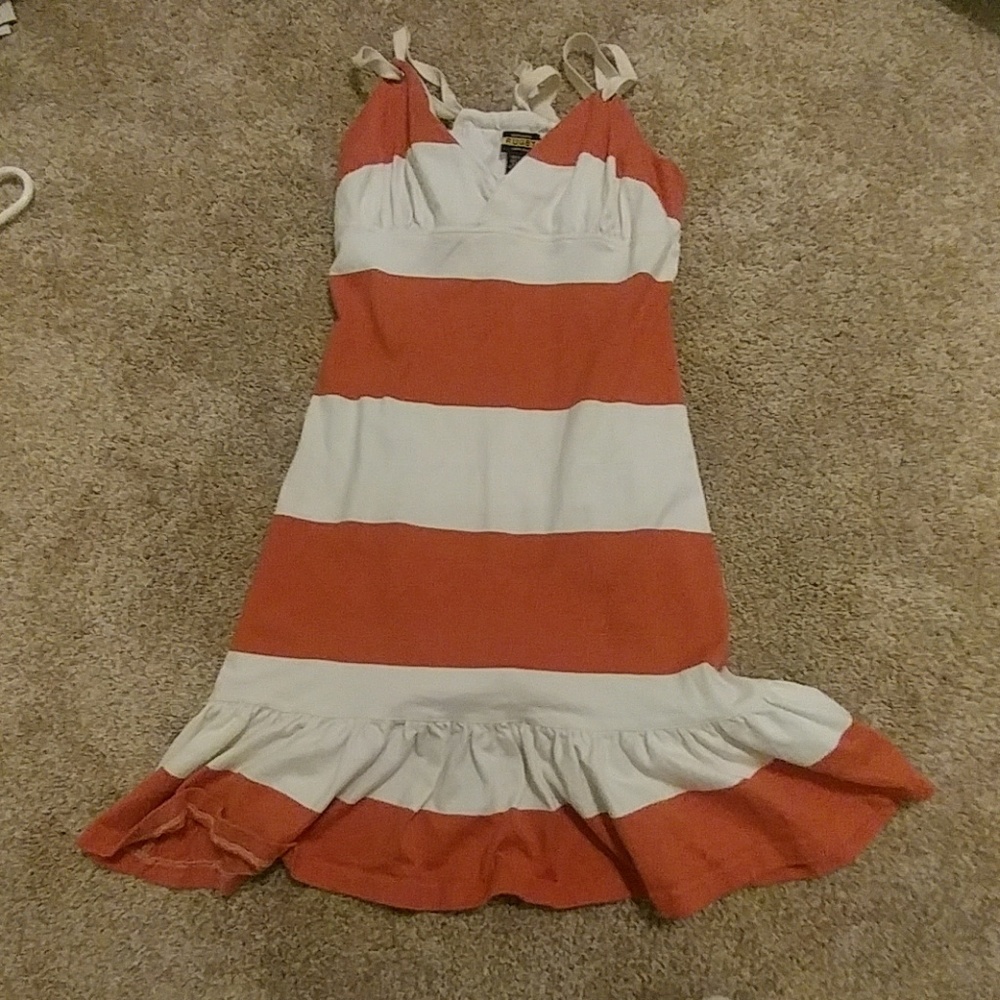 Ralph Lauren rugby pink white dress